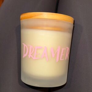 Lorna Jane Dreamer Candle with Pink Text